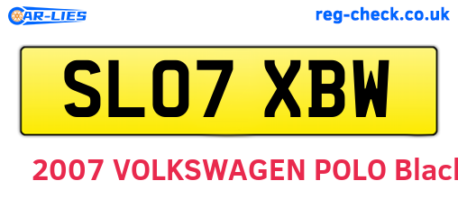 SL07XBW are the vehicle registration plates.