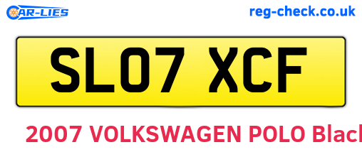 SL07XCF are the vehicle registration plates.