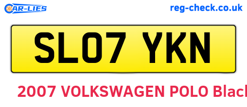 SL07YKN are the vehicle registration plates.