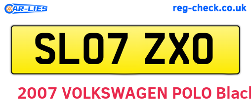 SL07ZXO are the vehicle registration plates.