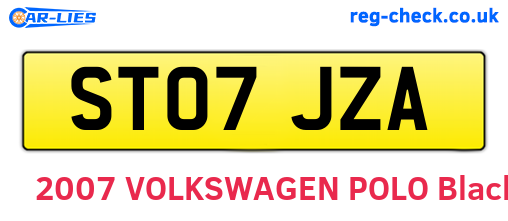 ST07JZA are the vehicle registration plates.