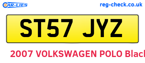 ST57JYZ are the vehicle registration plates.