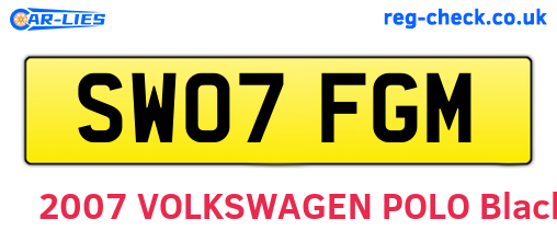 SW07FGM are the vehicle registration plates.