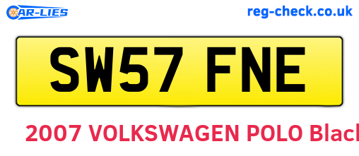 SW57FNE are the vehicle registration plates.