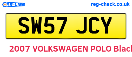 SW57JCY are the vehicle registration plates.
