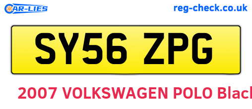 SY56ZPG are the vehicle registration plates.
