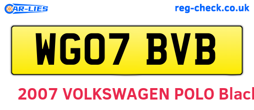 WG07BVB are the vehicle registration plates.