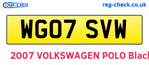 WG07SVW are the vehicle registration plates.