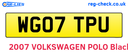 WG07TPU are the vehicle registration plates.