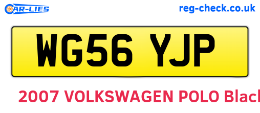 WG56YJP are the vehicle registration plates.