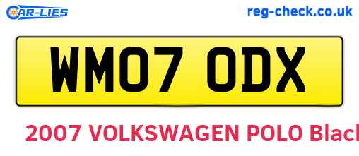 WM07ODX are the vehicle registration plates.