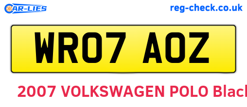 WR07AOZ are the vehicle registration plates.