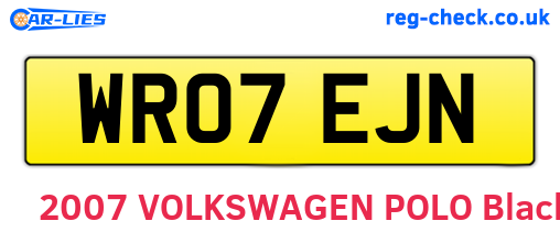 WR07EJN are the vehicle registration plates.