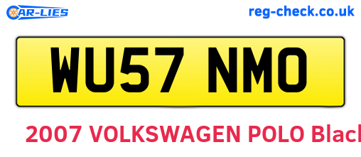 WU57NMO are the vehicle registration plates.