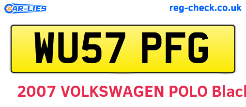 WU57PFG are the vehicle registration plates.