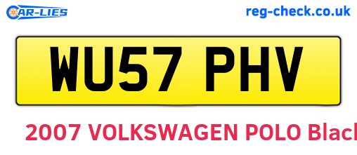 WU57PHV are the vehicle registration plates.
