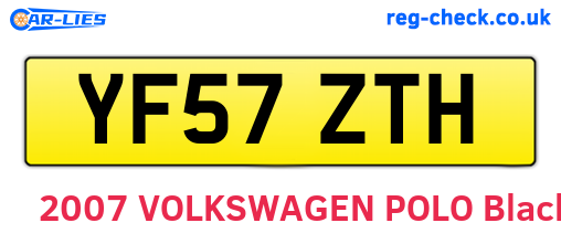 YF57ZTH are the vehicle registration plates.