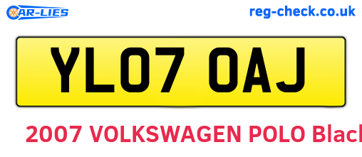 YL07OAJ are the vehicle registration plates.