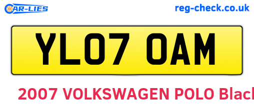 YL07OAM are the vehicle registration plates.
