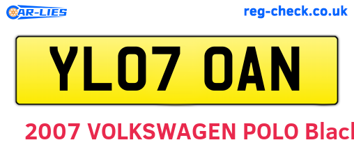 YL07OAN are the vehicle registration plates.