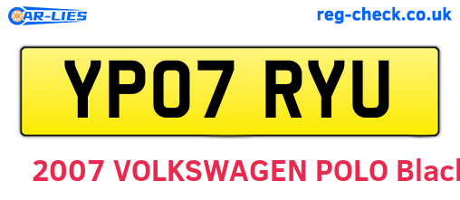 YP07RYU are the vehicle registration plates.