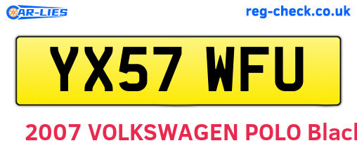 YX57WFU are the vehicle registration plates.