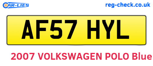 AF57HYL are the vehicle registration plates.