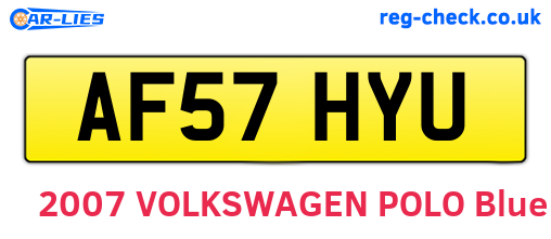 AF57HYU are the vehicle registration plates.