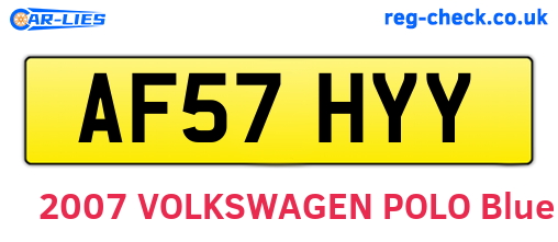 AF57HYY are the vehicle registration plates.