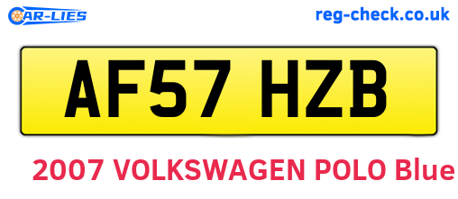AF57HZB are the vehicle registration plates.