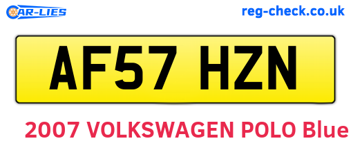 AF57HZN are the vehicle registration plates.