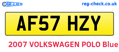 AF57HZY are the vehicle registration plates.