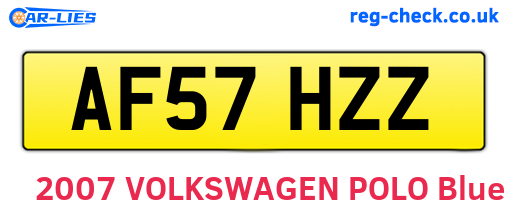 AF57HZZ are the vehicle registration plates.