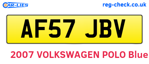 AF57JBV are the vehicle registration plates.