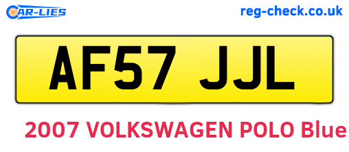 AF57JJL are the vehicle registration plates.