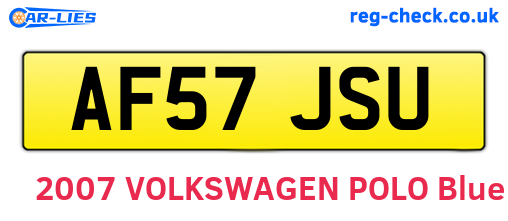 AF57JSU are the vehicle registration plates.