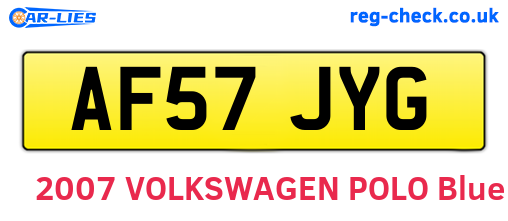 AF57JYG are the vehicle registration plates.