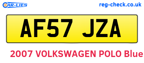 AF57JZA are the vehicle registration plates.