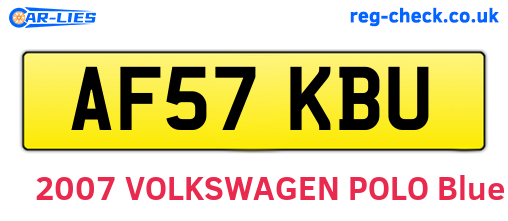 AF57KBU are the vehicle registration plates.