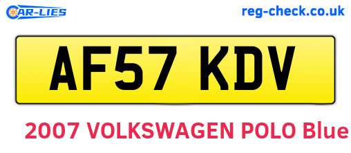 AF57KDV are the vehicle registration plates.