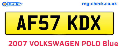 AF57KDX are the vehicle registration plates.