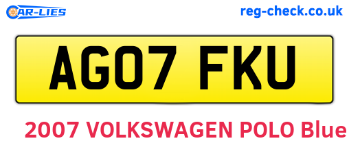 AG07FKU are the vehicle registration plates.