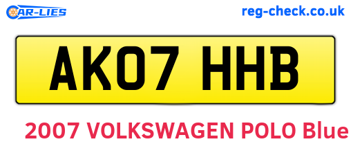 AK07HHB are the vehicle registration plates.
