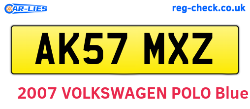 AK57MXZ are the vehicle registration plates.