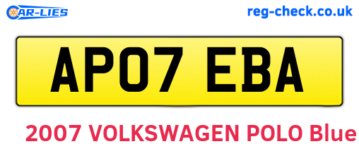 AP07EBA are the vehicle registration plates.