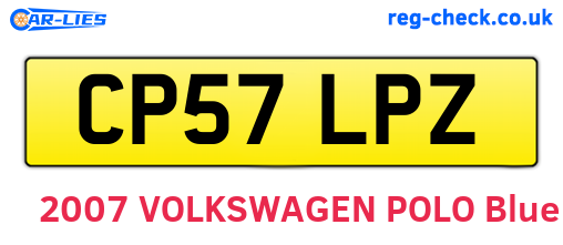 CP57LPZ are the vehicle registration plates.