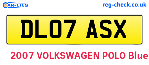DL07ASX are the vehicle registration plates.