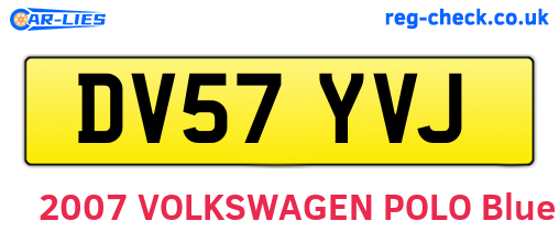 DV57YVJ are the vehicle registration plates.