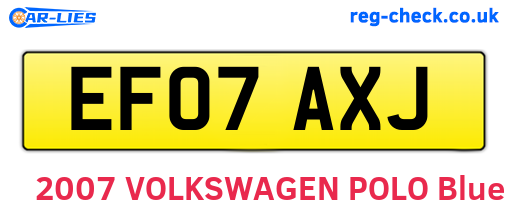 EF07AXJ are the vehicle registration plates.