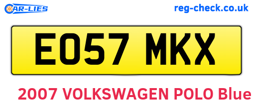 EO57MKX are the vehicle registration plates.
